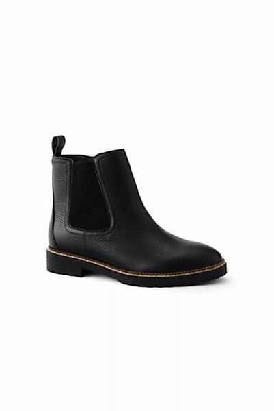 Chelsea-Boots mit Reißverschluss, Damen, Größe: 36 Weit, Schwarz, Leder, by günstig online kaufen