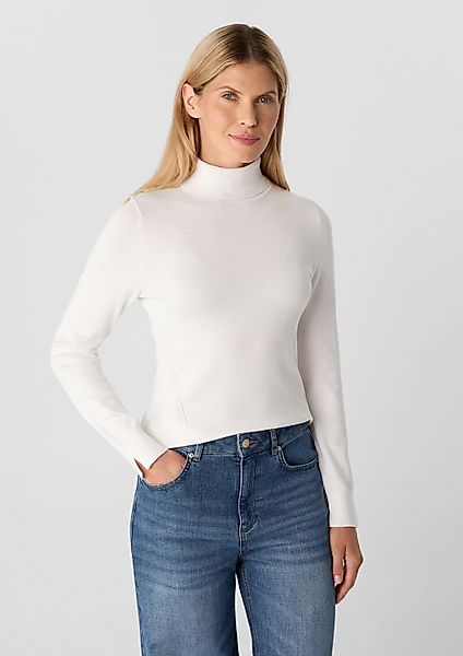 comma Longpullover Strickpullover Rollkragenpullover mit Ärmelschlitzen günstig online kaufen