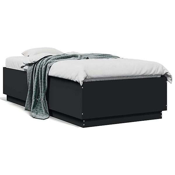 vidaXL Bettgestell Schwarz 75x190 cm Holzwerkstoff 3209759 günstig online kaufen
