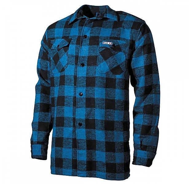 FoxOutdoor Flanellhemd Holzfällerhemd, blau/schwarz, kariert - L günstig online kaufen