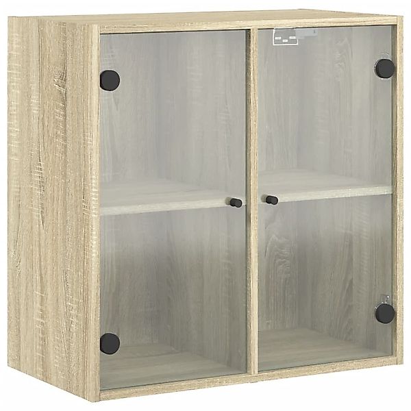 vidaXL Glashängeschrank Wandschrank mit Glastüren Sonoma-Eiche günstig online kaufen