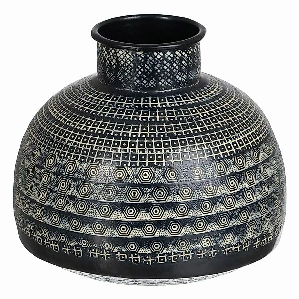 Vase 20,5 X 20,5 X 18 Cm Schwarz Aluminium günstig online kaufen