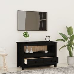 vidaXL TV-Schrank TV-Schrank Schwarz79x35x52 cm Massivholz günstig online kaufen