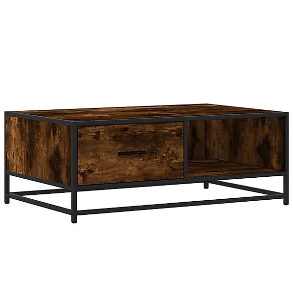 vidaXL Couchtisch Räuchereiche 90x57x35 cm Holzwerkstoff und Metall 848756 günstig online kaufen