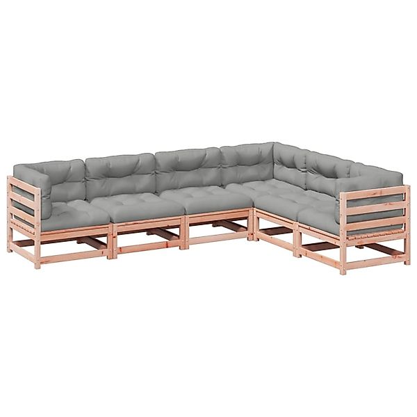 vidaXL 6-Tlg Garten-Sofagarnitur mit Kissen Massivholz Douglasie 3299458 günstig online kaufen