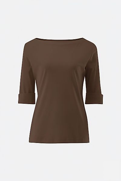 T-Shirt mit U-Boot Ausschnitt und Halbarm günstig online kaufen