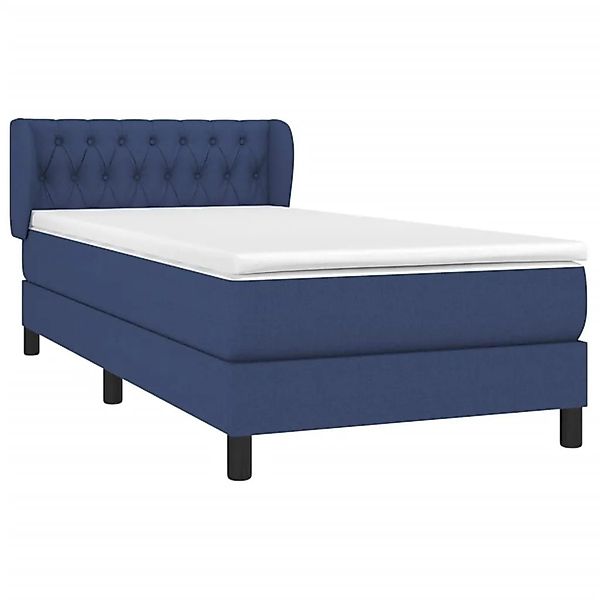 vidaXL Boxspringbett mit Matratze Blau 90x200 cm Stoff 3126459 günstig online kaufen