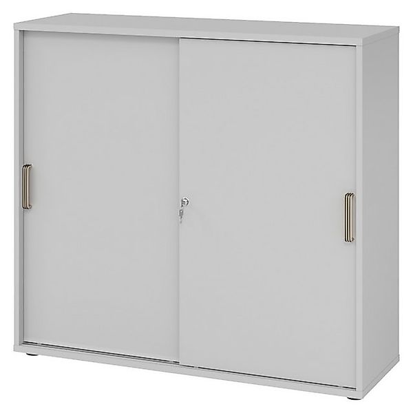 bümö Aktenschrank office Schiebetürenschrank Dekor: Grau - Griffe: Streifen günstig online kaufen