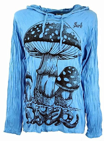 Guru-Shop T-Shirt Sure Langarmshirt, Kapuzenshirt Fliegenpilz -.. Goa Style günstig online kaufen