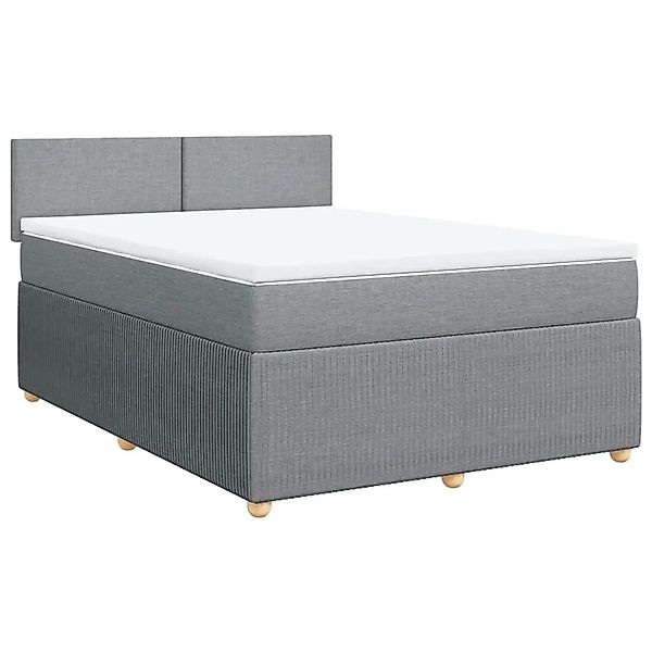 vidaXL Boxspringbett mit Matratze Hellgrau 140x200 cm Stoff 3287472 günstig online kaufen