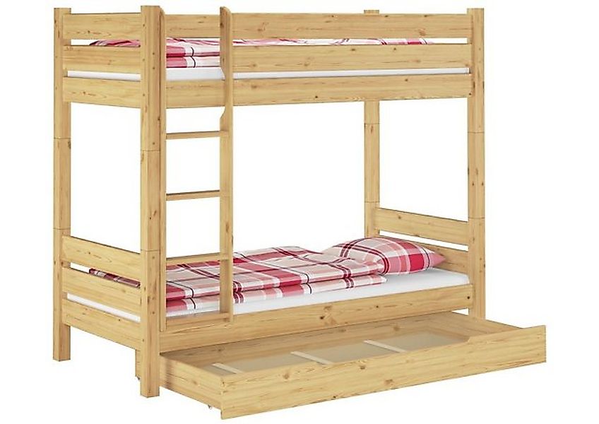 ERST-HOLZ Etagenbett Etagenbett Teilbar Stabil 90 x 200 Rollroste Bettkaste günstig online kaufen