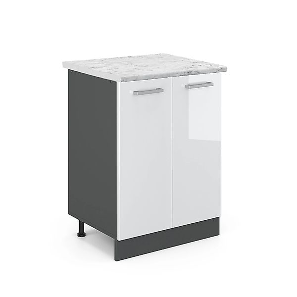 Vicco Küchenunterschrank R-Line Küchenkommode Weiß Hochglanz/Anthrazit AP M günstig online kaufen