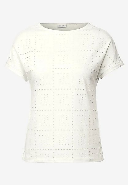 CECIL Kurzarmshirt T-Shirt mit Lochmuster (1-tlg) günstig online kaufen