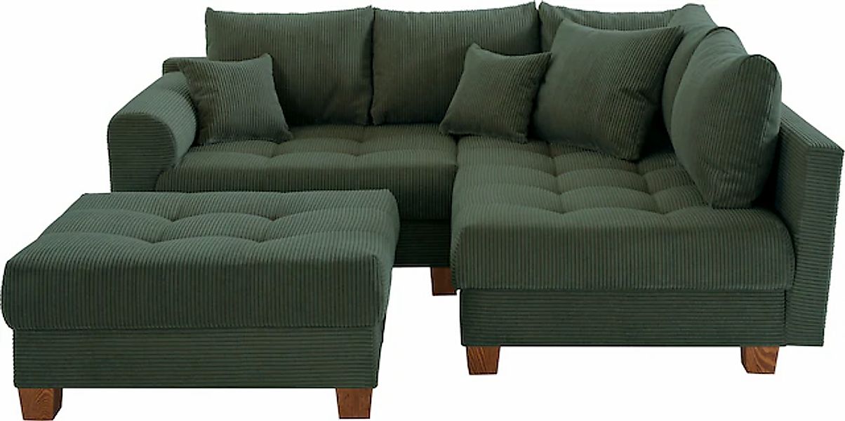 Home affaire Ecksofa »Rice L-Form inkl. Hocker«, (Set, mit Hocker), mit Bon günstig online kaufen