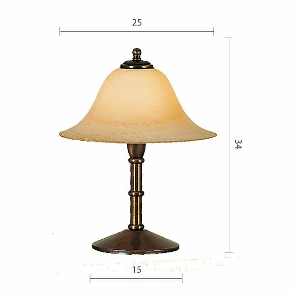 Menzel Anno 1900 Tischlampe Scavo-Rauchglasschirm günstig online kaufen