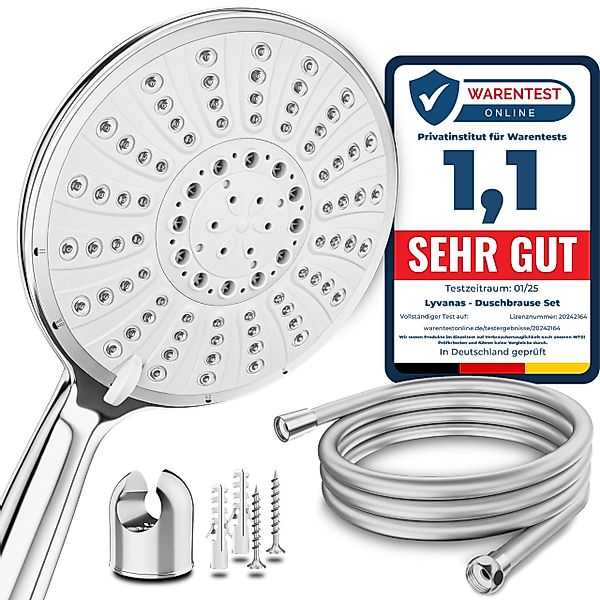Lyvanas Duschbrause mit Schlauch und Halterung günstig online kaufen