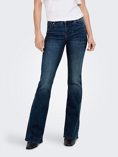 ONLY Bootcut-Jeans ONLLUSH MW RETRO FLARED DNM Materialmix, bootcut fit, Re günstig online kaufen
