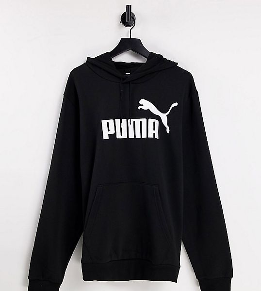 Puma PLUS – Essentials – Kapuzenpullover in Schwarz mit großem Logo günstig online kaufen