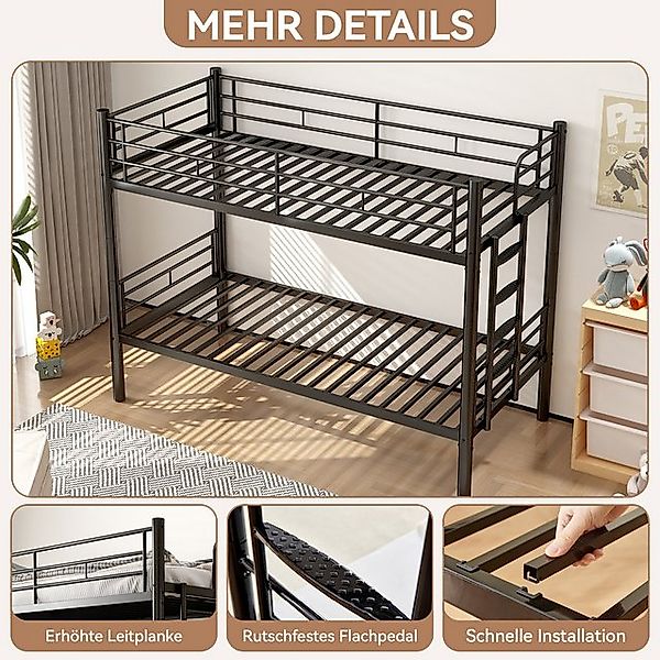 OKWISH Metallbett mit Sicherheitsgeländer (Etagenbett, Kinderbett, Stockbet günstig online kaufen