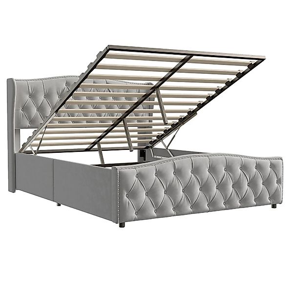 PXloue Polsterbett 160x200cm-Hydraulisches Stauraumbett- Doppelbett-Samt-Gr günstig online kaufen