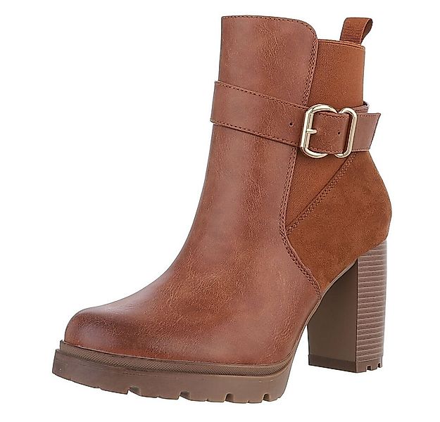 Ital-Design Damen Freizeit High-Heel-Stiefelette (88489419) Blockabsatz Sti günstig online kaufen