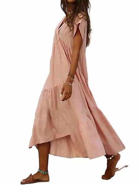 ZWY Dirndl Kleid mit lockerem V-Ausschnitt in Übergröße günstig online kaufen