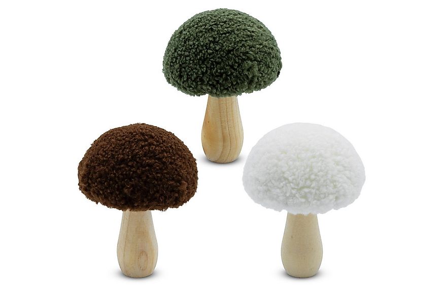 Spetebo Dekofigur Holz Deko Pilz mit Stoff Hut 11 cm zum Hinstellen (Anzahl günstig online kaufen