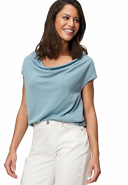 Zero T-Shirt "zero Jerseyshirt mit Wasserfallausschnitt", (1 tlg.), drapier günstig online kaufen