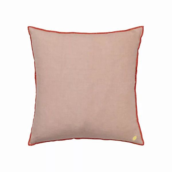 Kissen Contrast textil rosa / 40 x 40 cm - Leinen - Ferm Living - günstig online kaufen