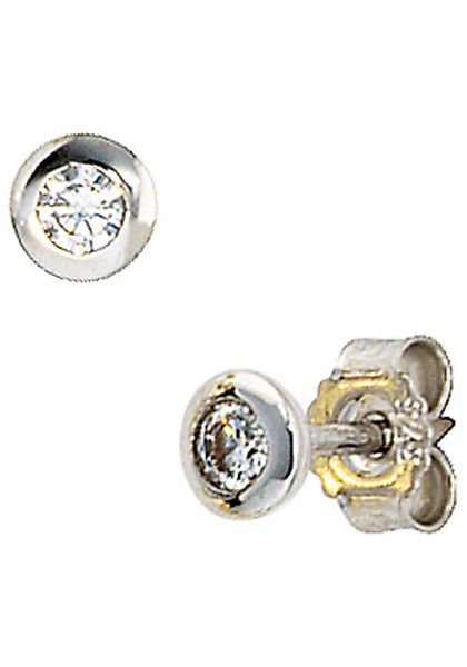 JOBO Paar Ohrstecker, rund 375 Weißgold günstig online kaufen