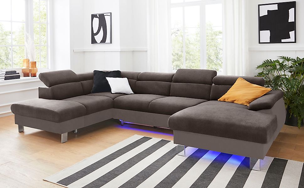 COTTA Wohnlandschaft "Komaris U-Form, B: 320 cm" mit Kopfteilverstellung, o günstig online kaufen