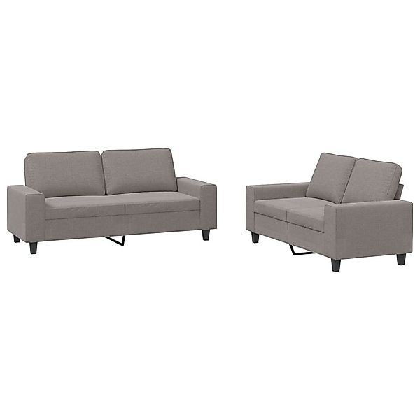vidaXL Sofa 2-tlg. Sofagarnitur Taupe Stoff günstig online kaufen