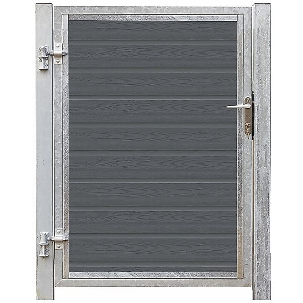 Einzeltor Artura WPC Schiefergrau DIN L 115 cm x 135 cm Pfosten verzinkt günstig online kaufen