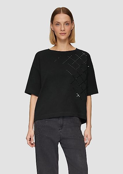 s.Oliver Kurzarmshirt T-Shirt T-Shirt mit dekorativem Paillettenbesatz günstig online kaufen