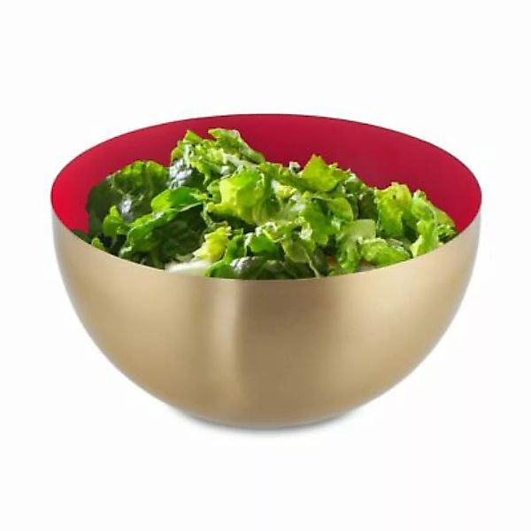 relaxdays Zweifarbige Salatschüssel aus Edelstahl rot günstig online kaufen