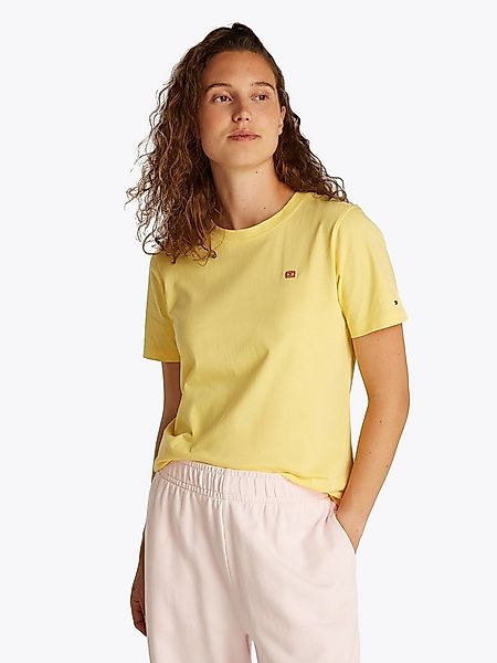 Tommy Hilfiger T-Shirt REG CONTRAST FLAG SS TEE mit Logostickerei günstig online kaufen