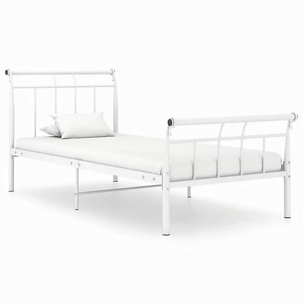 furnicato Bettgestell Weiß Metall 90x200 cm (1-tlg) günstig online kaufen