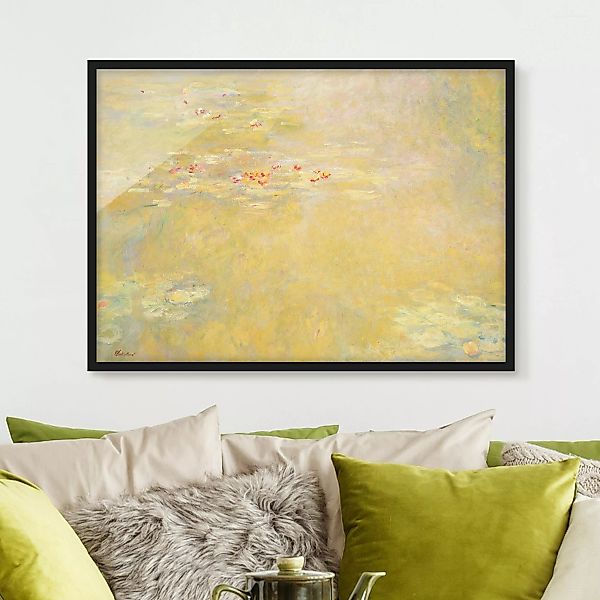 Bild mit Rahmen Kunstdruck - Querformat Claude Monet - Seerosenteich günstig online kaufen