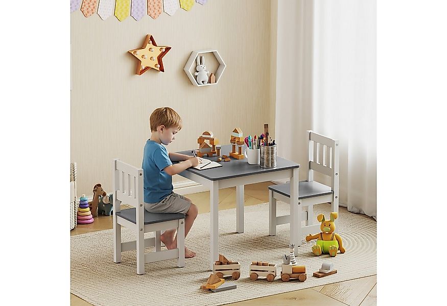 AIYAPLAY Kindersitzgruppe Kindertisch mit 2 Stühlen, (Sitzgruppe für Kinder günstig online kaufen