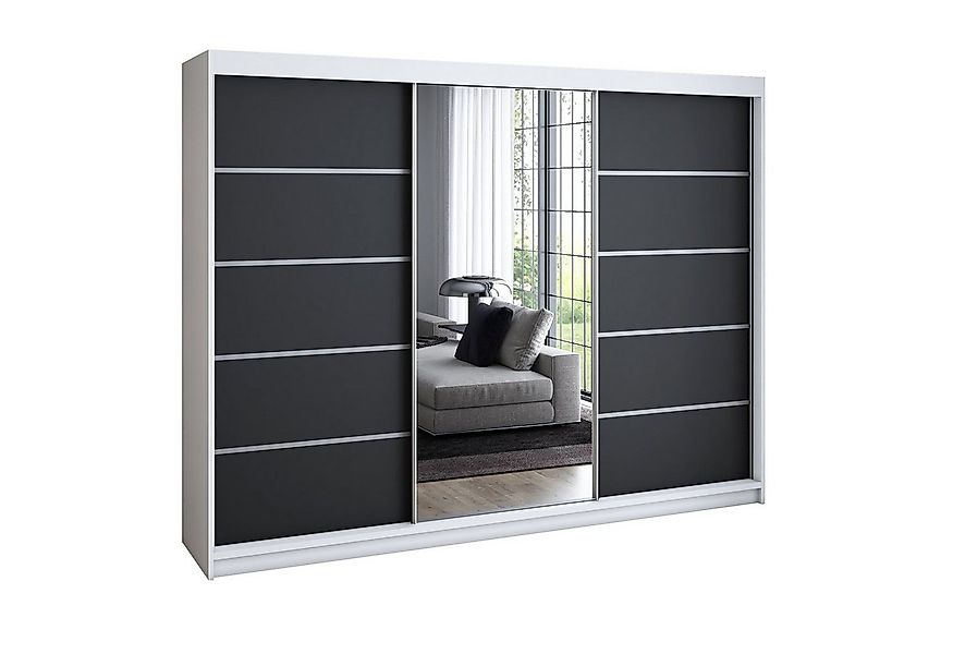 A&J MöbelLand GmbH Schiebetürenschrank VILUNO mit 4 Schubladen und Spiegel günstig online kaufen