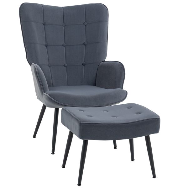HOMCOM Relaxsessel Loungesessel mit Hocker, Armlehnstuhl günstig online kaufen