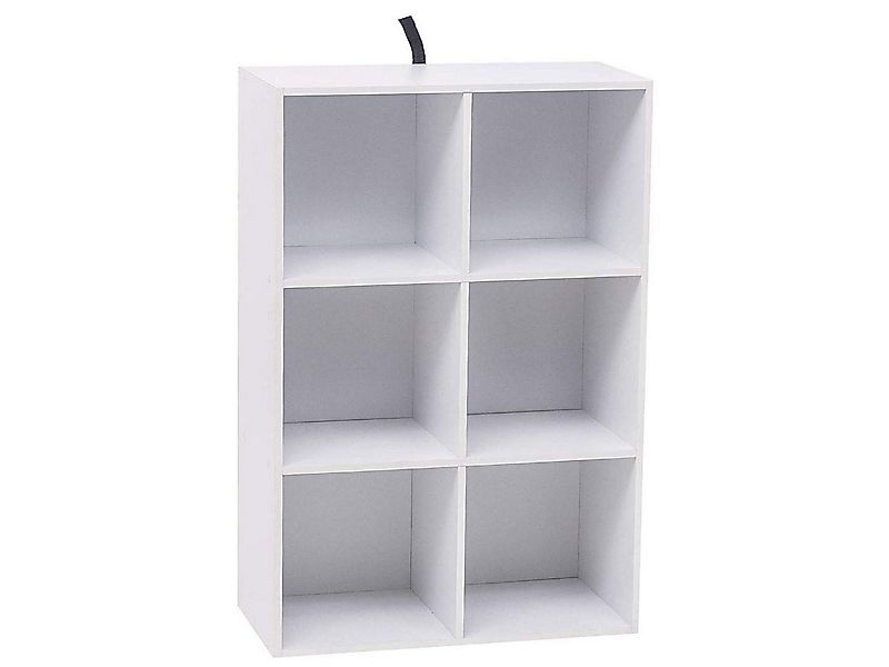 Woltu Bücherregal, 1-tlg., Würfelregal 6 Fächer aus MDF 60x30x89 cm Weiß günstig online kaufen