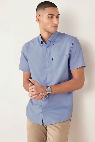 Next Kurzarmhemd Bügelleichtes Slim Fit Button-down-Kurzarmhemd (1-tlg) günstig online kaufen