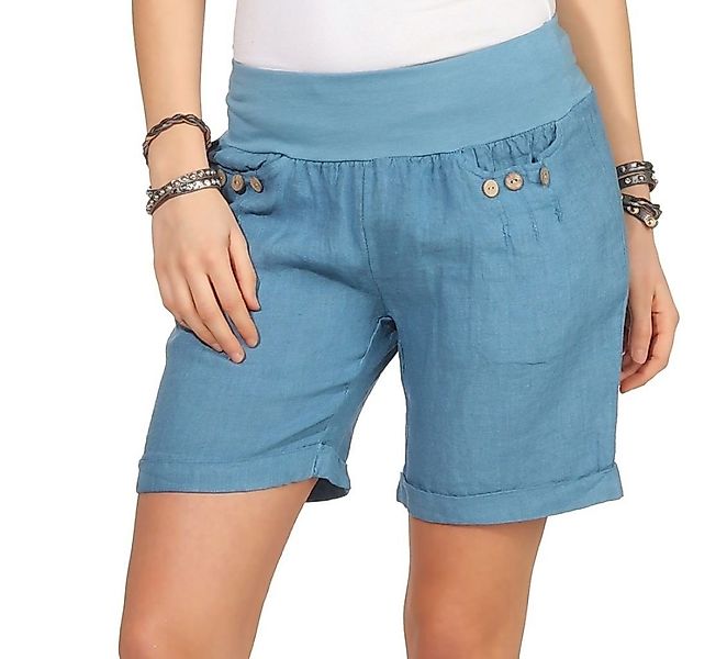 Mississhop Leinenhose Damen Shorts Leinenshorts Bermuda günstig online kaufen