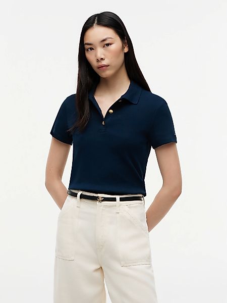 Tommy Hilfiger Poloshirt "GOLD BUTTON SLIM SS POLO" günstig online kaufen
