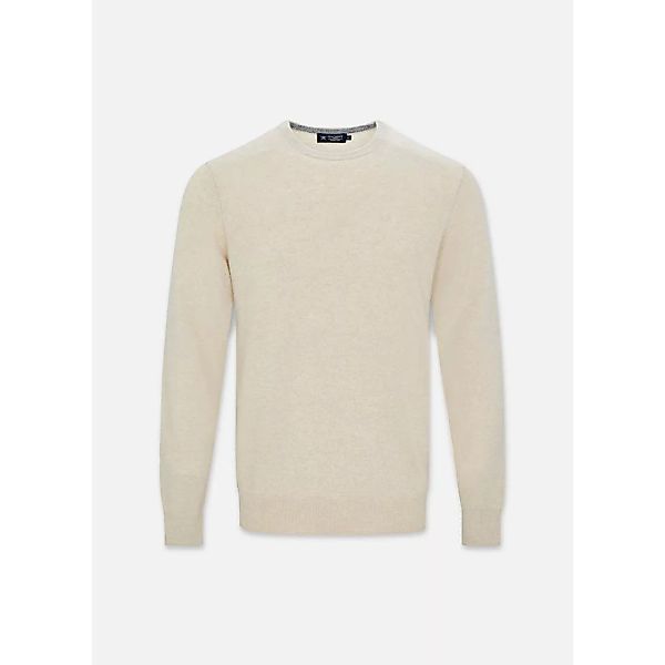 Hackett Wool Cash Mix Rundhalsausschnitt Sweater XL Ecru günstig online kaufen