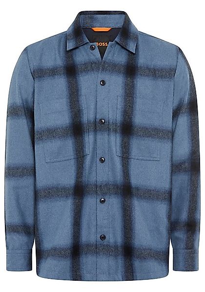 BOSS ORANGE Langarmhemd Locky melierte Wollmischung, Karo-Design, oversize günstig online kaufen