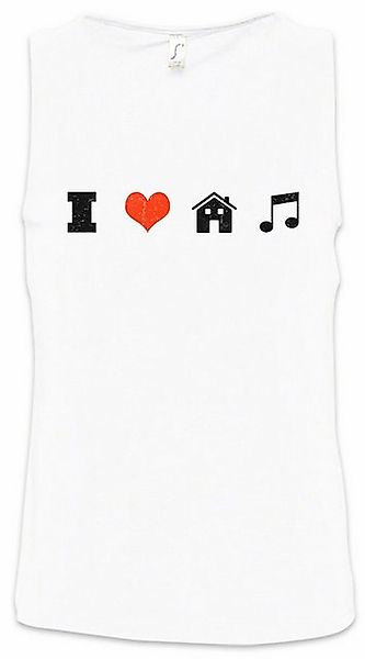 Urban Backwoods Tanktop I Love House Music Ärmelloses T-Shirt Elektro Elect günstig online kaufen