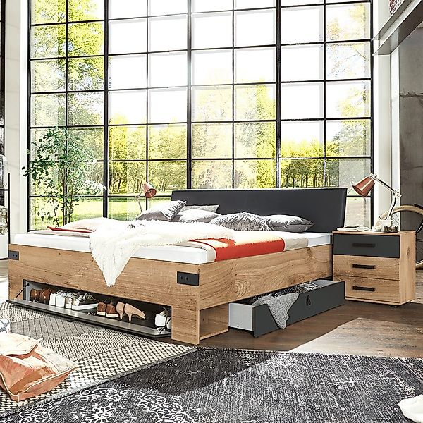 Lomadox Schlafzimmer-Set SUNDERLAND-43, (Spar-Set, 3-tlg., Bettgestell günstig online kaufen