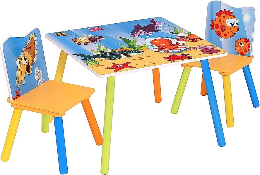Woltu Kindersitzgruppe, Kindersitzgruppe Kindertisch mit 2 günstig online kaufen